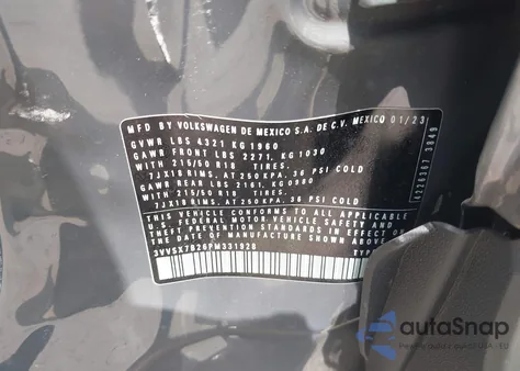 2023 Volkswagen Taos 1.5T Se from USA, damaged, VIN 3VVSX7B26PM331928